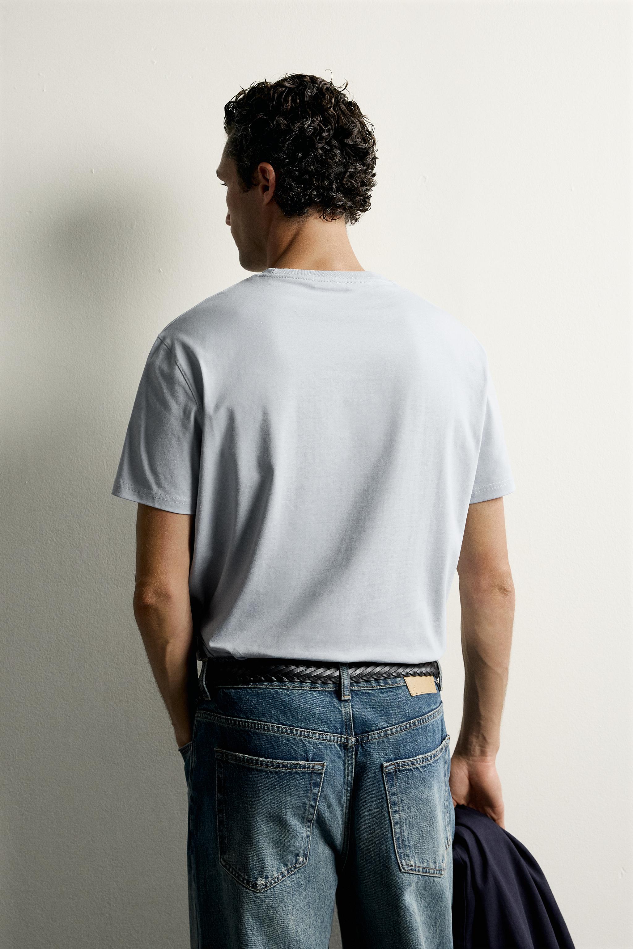 Мужские футболки Zara BASIC MEDIUM WEIGHT T-SHIRT /02 — фото 3