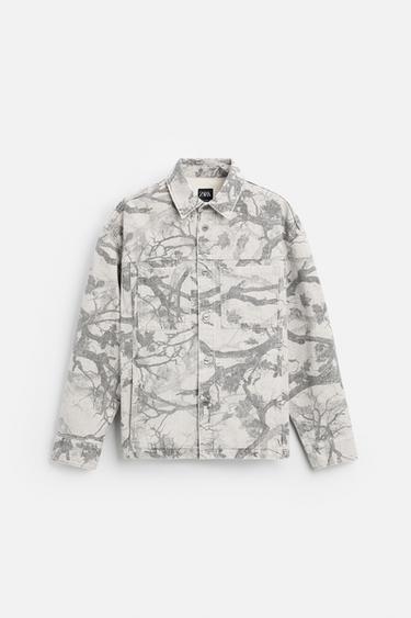 SOBRECAMISA ESTAMPADO ABSTRACTO - Gris de Zara