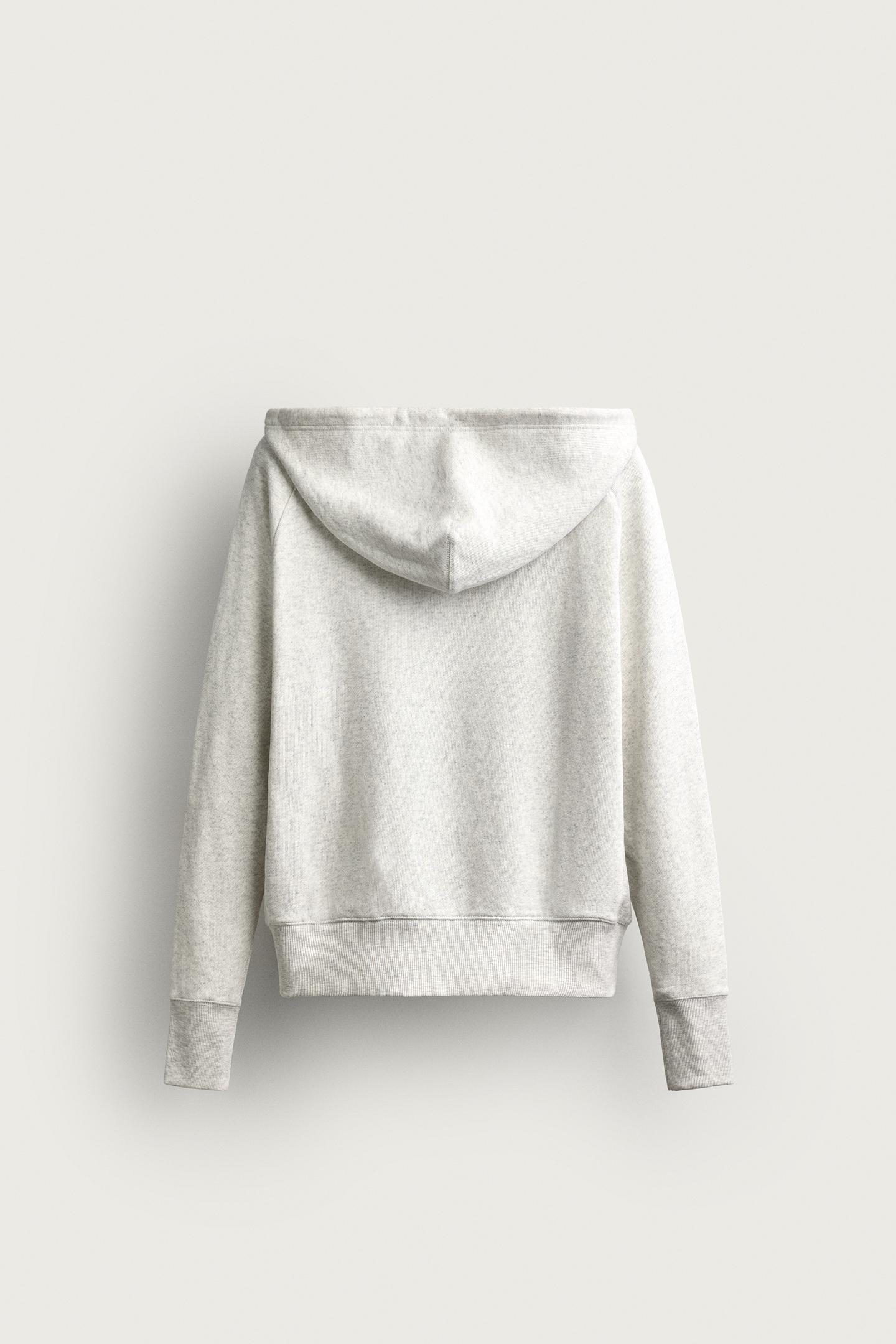 Мужское худи Zara Relaxed Fit, цвет: Светлый серый — фото 10