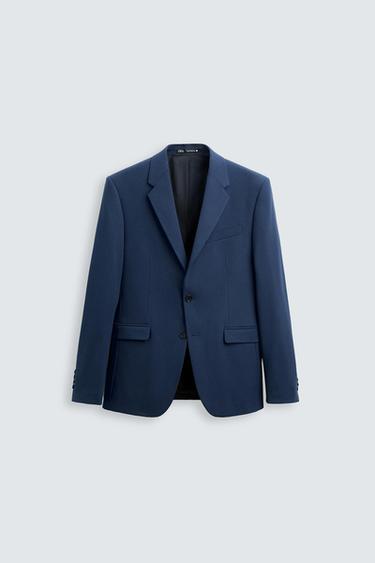 Zara TEXTURED SUIT JACKET - Bluish