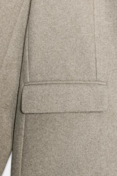 VESTE DOUCE À UN BOUTON - Beige chiné de Zara - Image 8