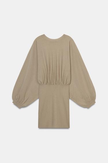 PUFF SLEEVE TOP WITH FITTED HEM - Beige-pink by Zara - Image 4