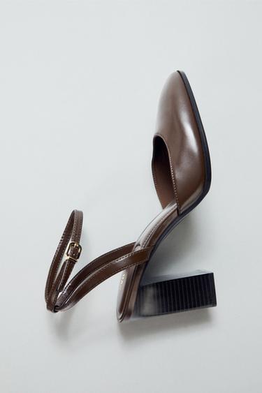 Zara BLOCK HEEL SHOES - Brown