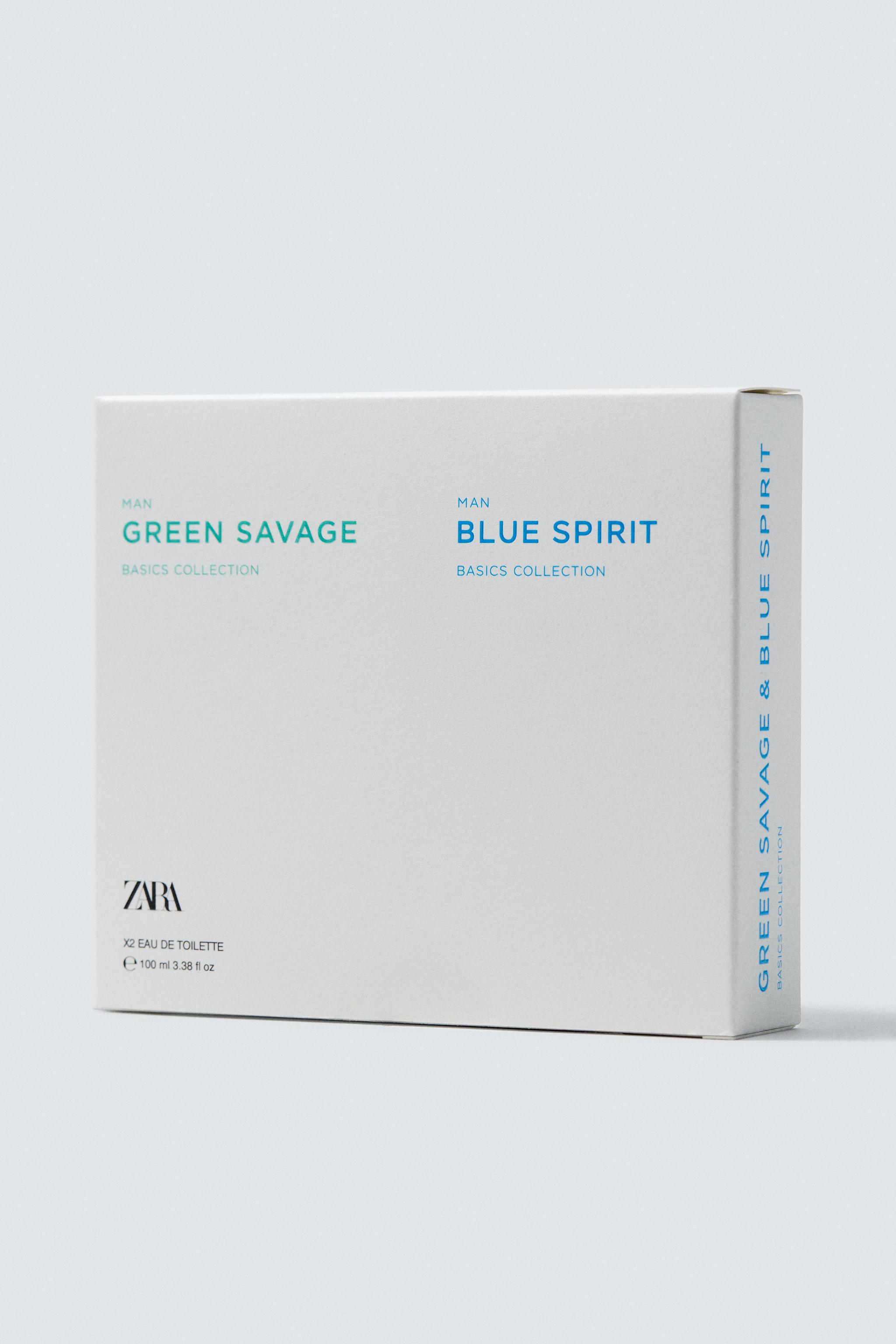 GREEN SAVAGE + BLUE SPIRIT EDT 2X100 ML (3.4 FL. OZ) — TINTED LEATHER