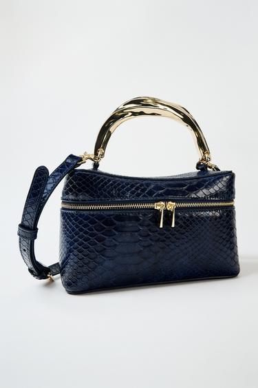 BOLSO VANITY EFECTO RELIEVE - Azul Marino de Zara