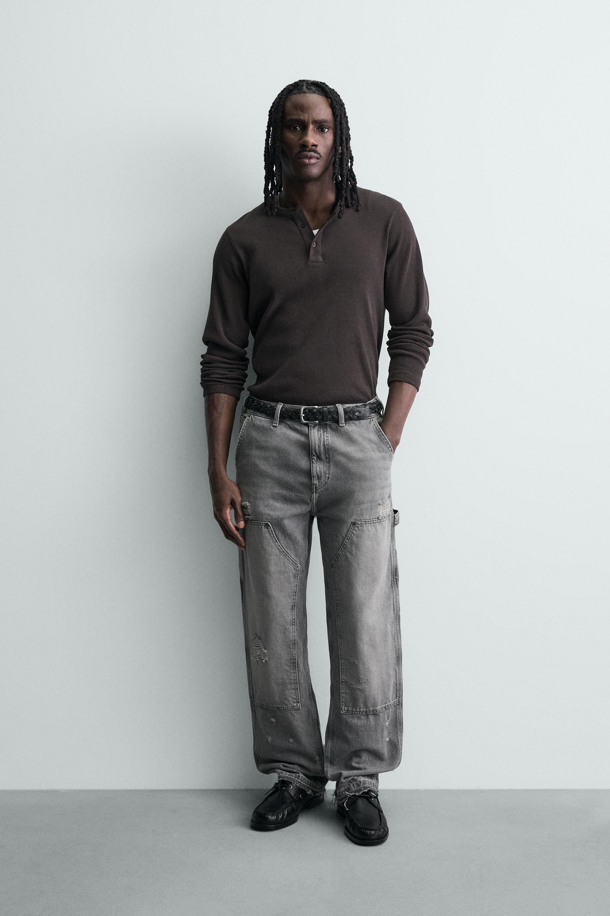 WASHED CARPENTER POCKET JEANS