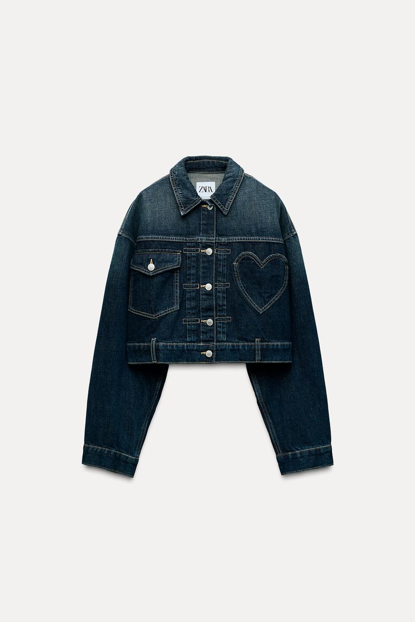 TRF ハート デニムジャケット - ネイビーブルー | ZARA Japan / 日本