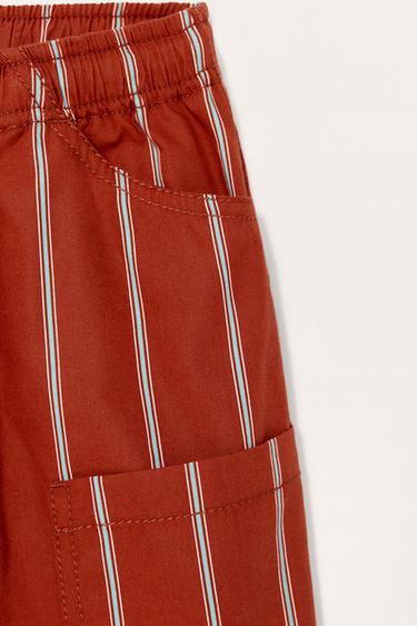 STRIPED LIMITED EDITION CARGO BERMUDA SHORTS - Russet by Zara - Image 5