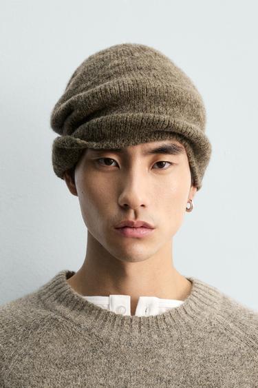 Zara LIMITED EDITION TEXTURED BEANIE - Brown - Image 0