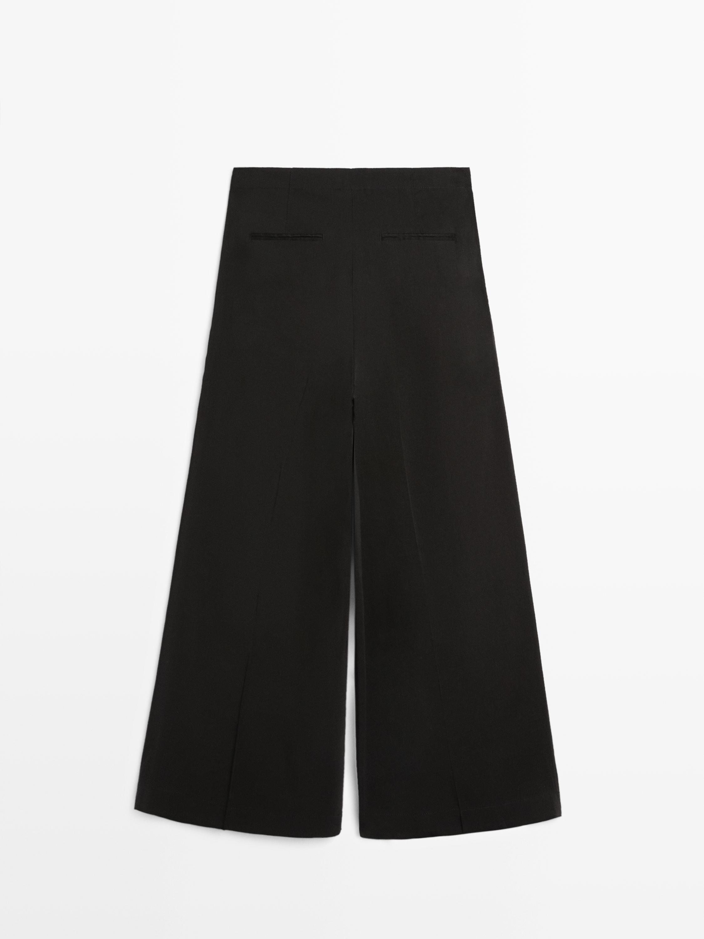 Flowing linen blend trousers