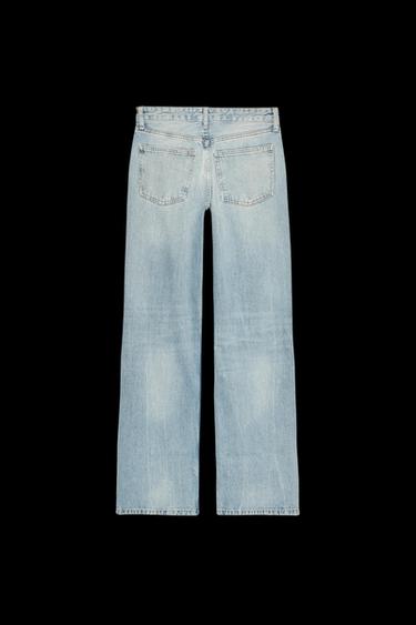TRF WIDE LEG MID-WAIST JEANS - Faded blue by Zara