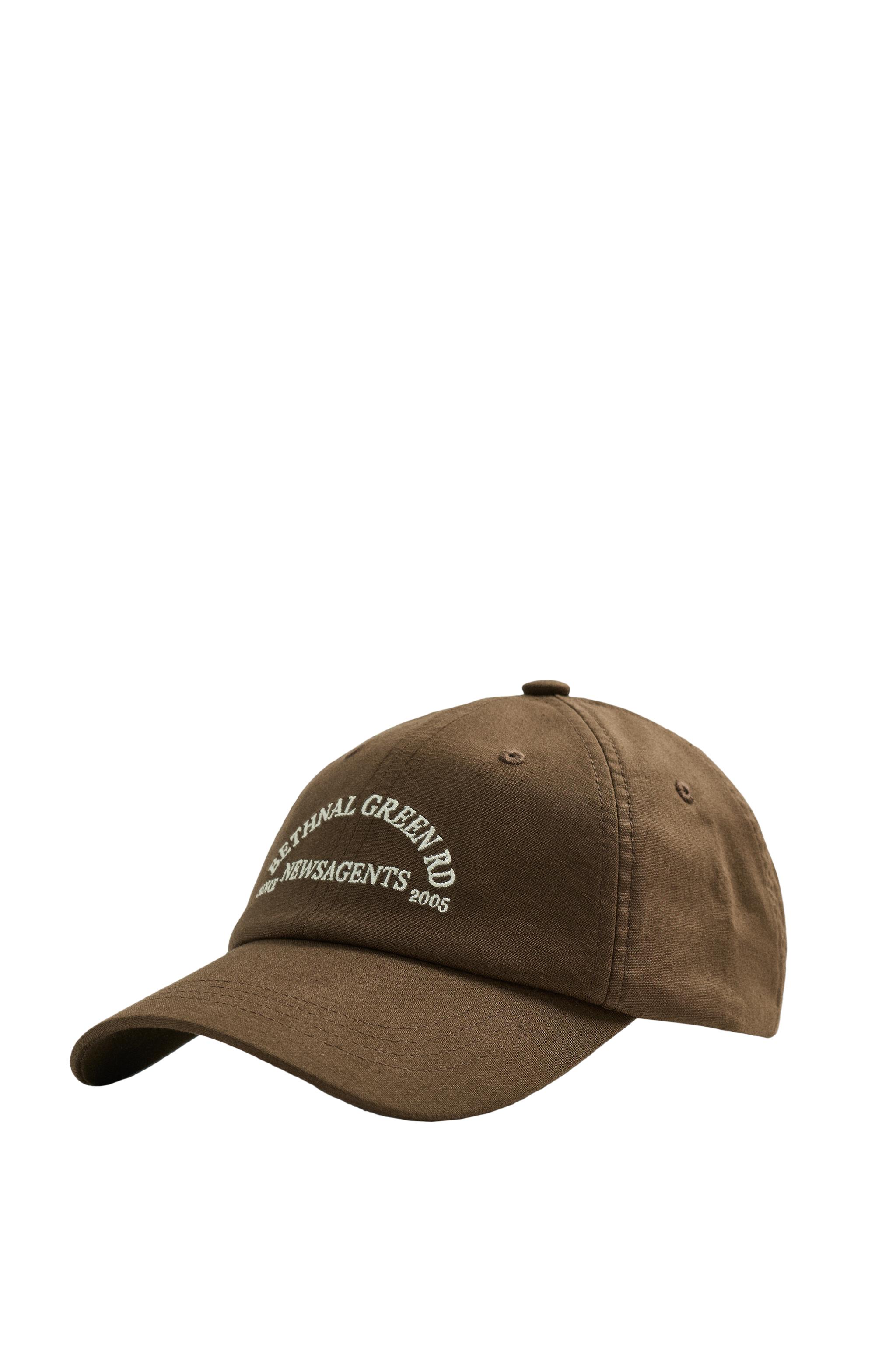 EMBROIDERED TEXT CAP - Brown | ZARA United States