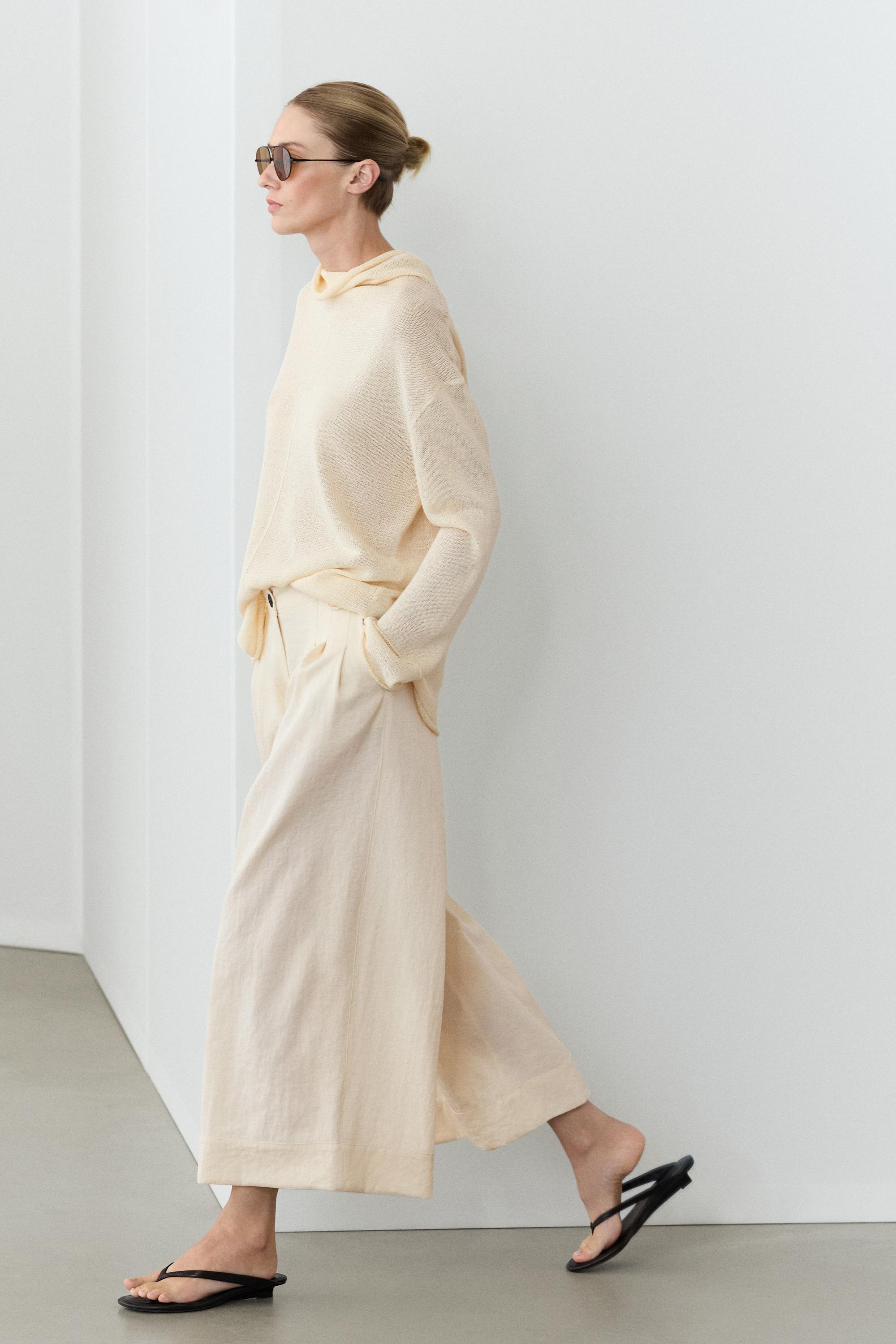 Wide-leg cropped pants