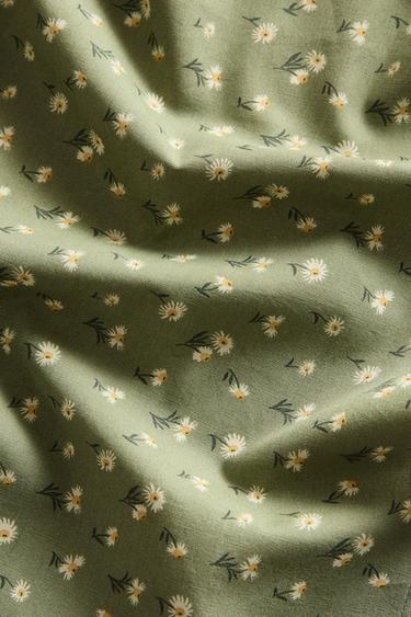 COTTON DAISY TABLE RUNNER - Green by Zara - Image 3