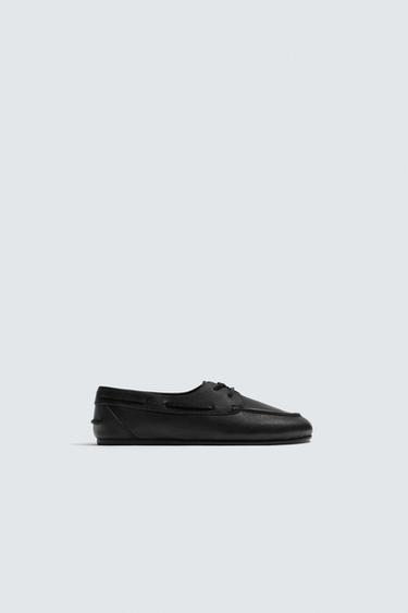 ZAPATO NÁUTICO PIEL - Negro de Zara
