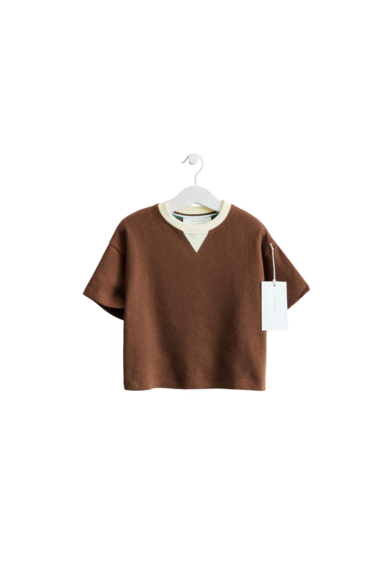ZARA TIMELESS — ФУТБОЛКА С КОНТРАСТНЫМ ВОРОТОМ