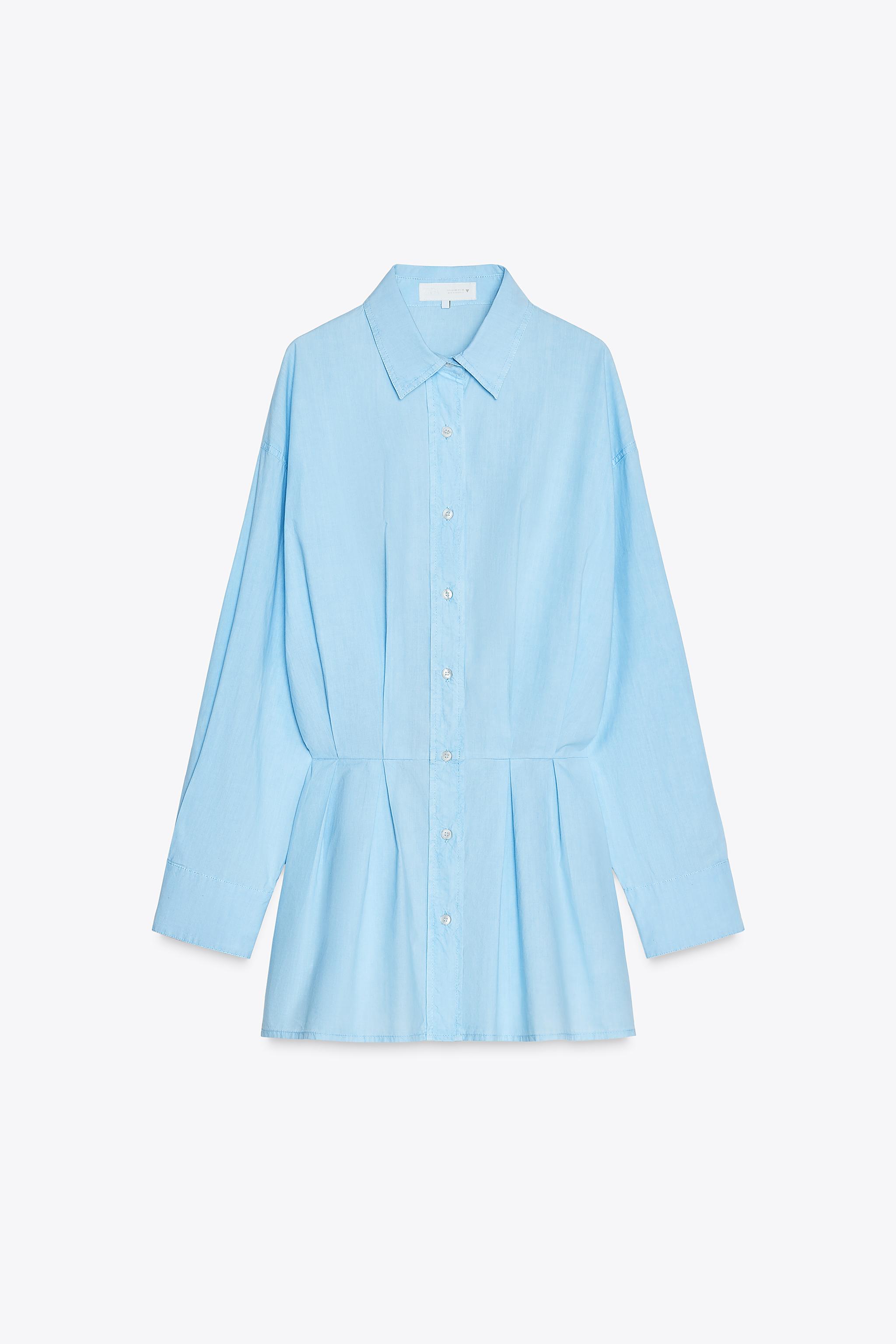 BOX PLEAT SHIRT DRESS - Aquamarine | ZARA Spain
