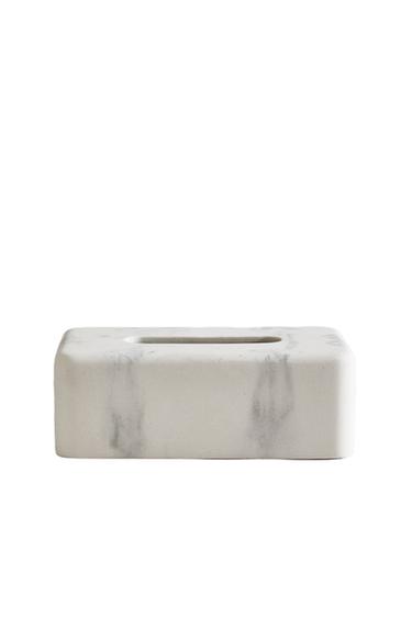 MARBLE-EFFECT TISSUE BOX - Grey by Zara
