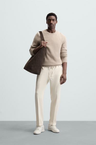 PANTALÓN CINTURA JOGGER REGULAR FIT - Crudo de Zara - Imagen 0