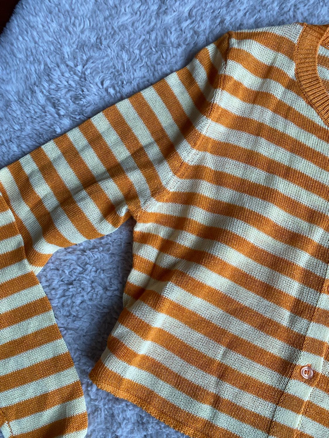 CROPPED STRIPED KNIT CARDIGAN - Image 2