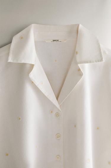 CHEMISE FLORALE MARGUERITES - Blanc cassé de Zara - Image 1