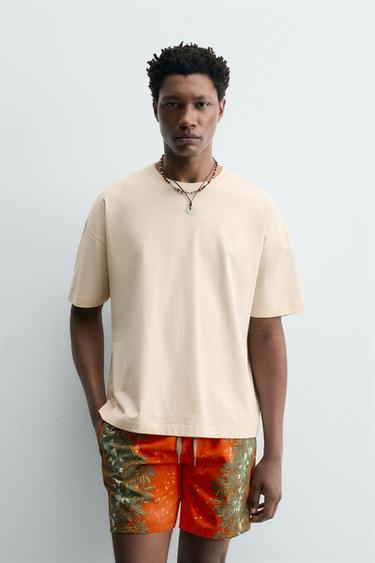 CAMISETA ESTAMPADOS COMBINADOS - Blanco roto de Zara