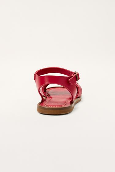 LEATHER LIMITED EDITION SANDALS - Red by Zara - Image 5