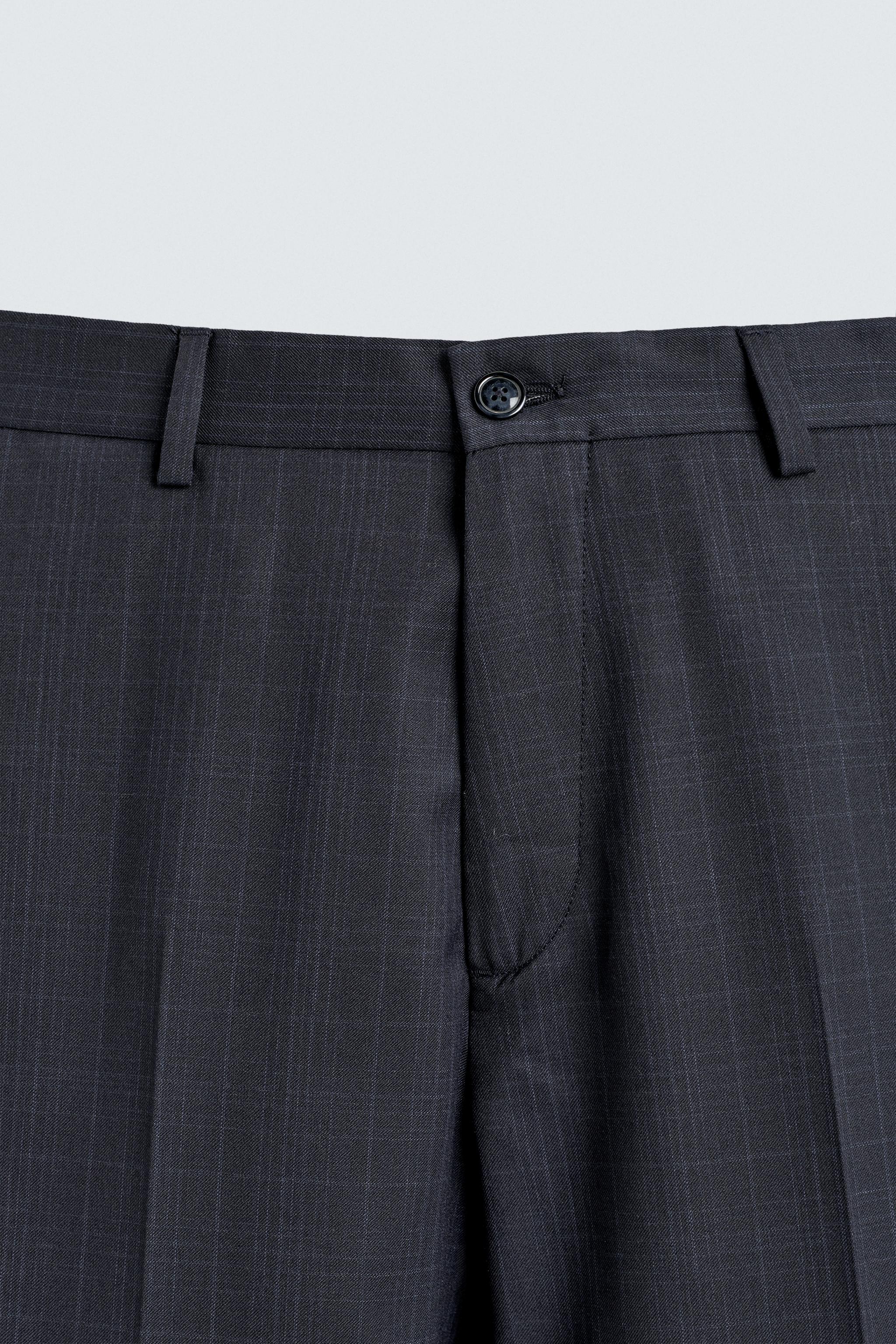 REGULAR FIT PLAID SUIT PANTS