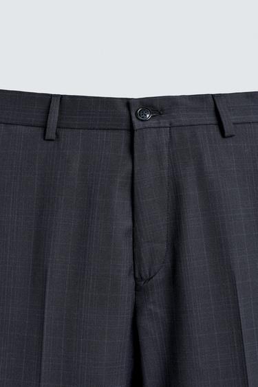 PANTALON DE COSTUME REGULAR FIT À CARREAUX - Bleu marine foncé de Zara - Image 6