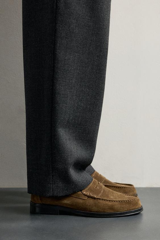DRESS LEATHER LOAFERS - Gold by Zara - Image 0