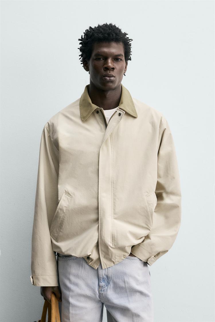 ZARA TECHNICAL JACKET WITH CONTRAST COLLAR