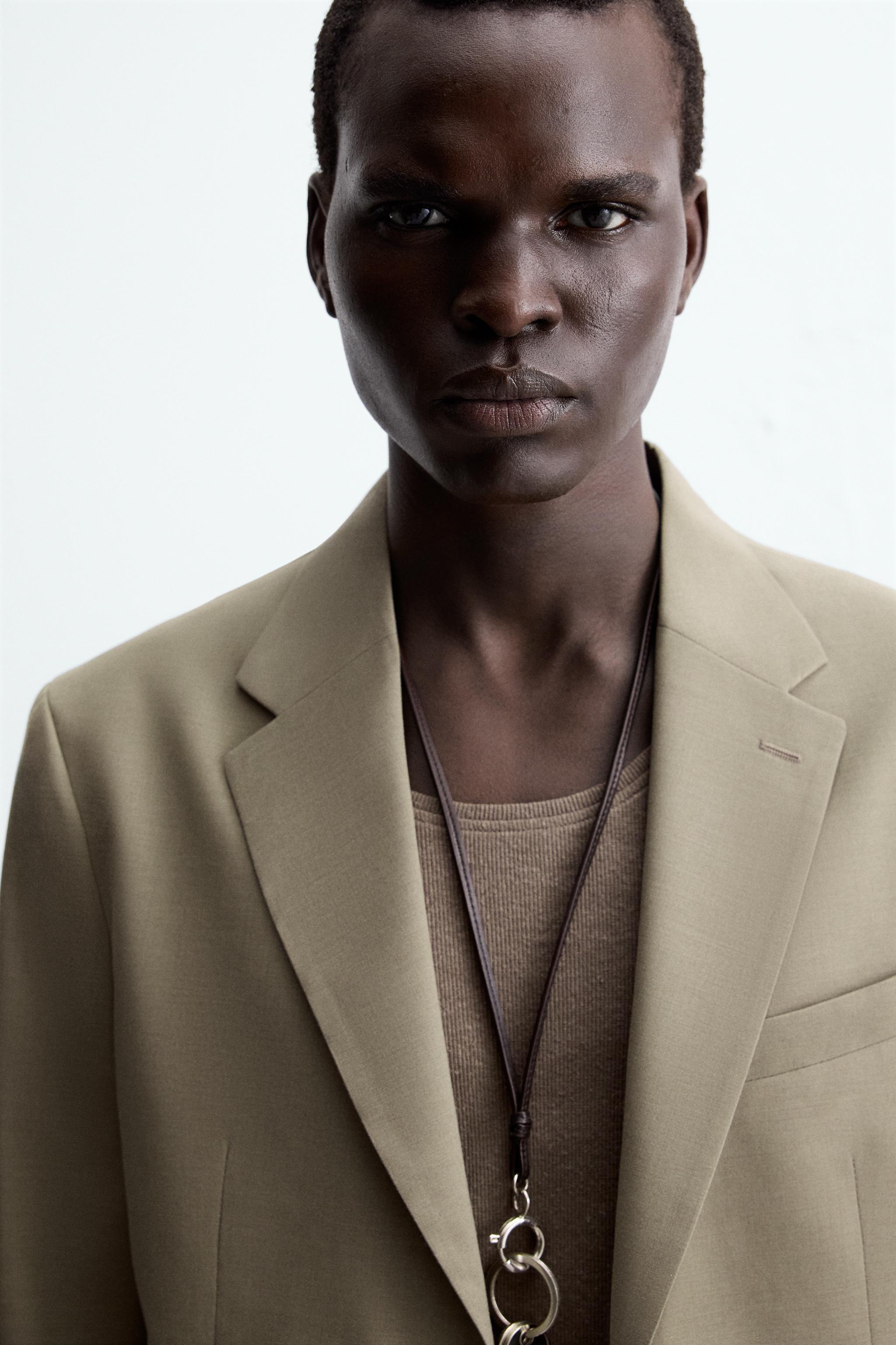 その他 saco Men's Linen Unstructured Blazer in Light Navy | Sunspel