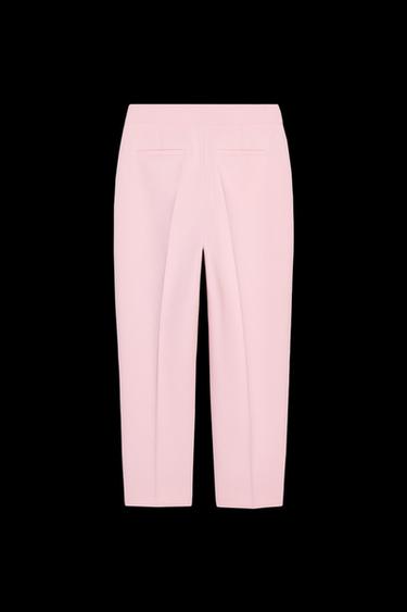 HIGH WAIST CROPPED TROUSERS - Pink by Zara