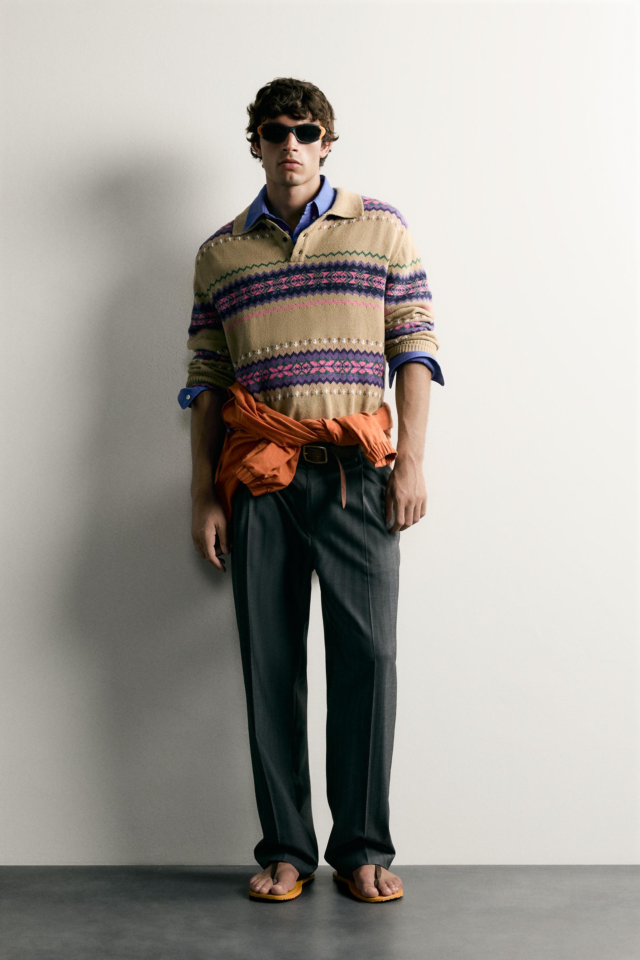 COTTON-LINEN KNIT POLO