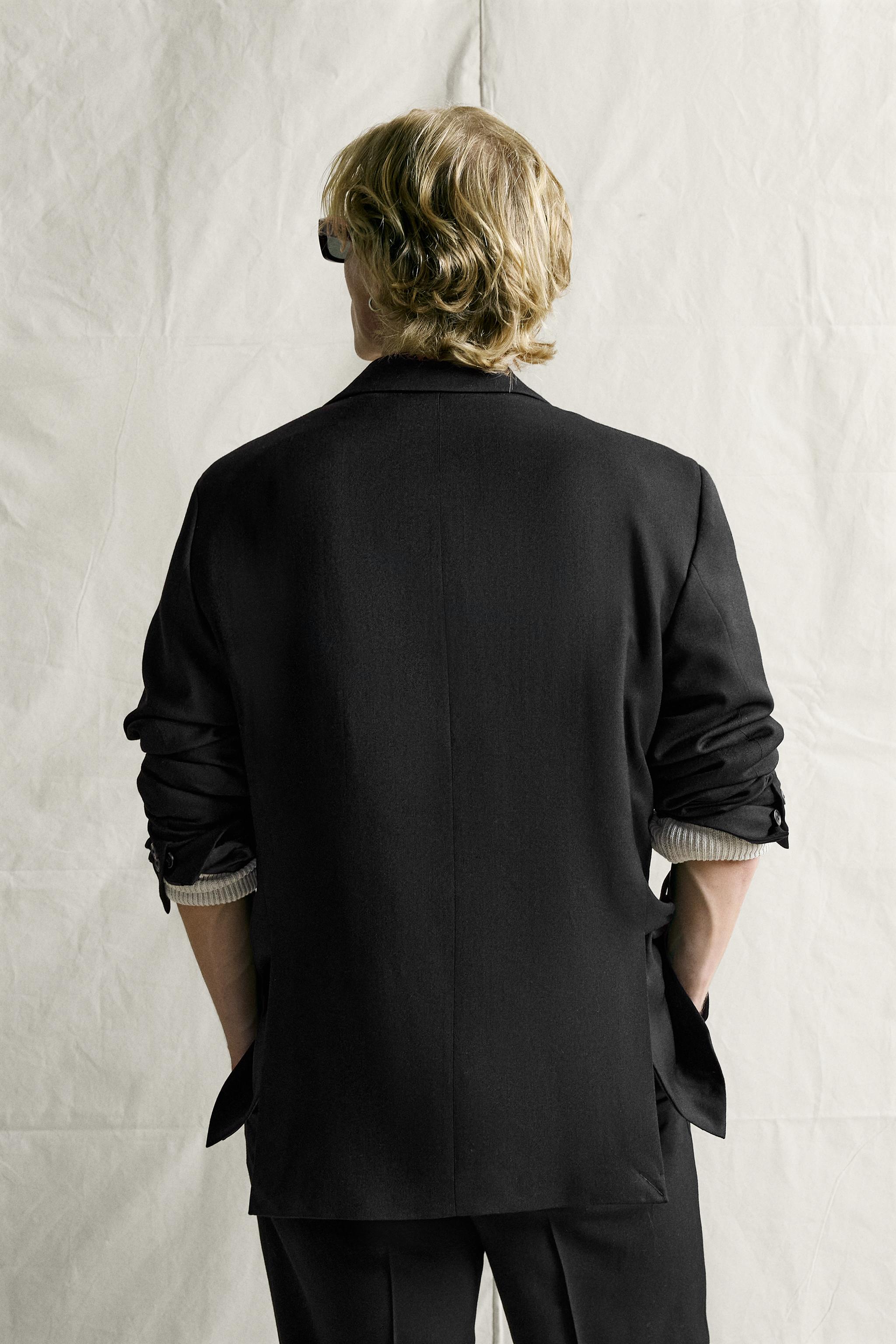 Zara %100 YÜN REGULAR FIT TAKIM BLAZER görsel 3