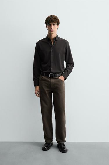 SLIM FIT SHIRT - Brown by Zara