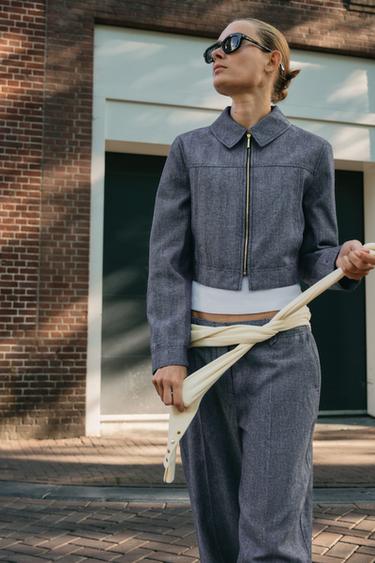 ZIP-UP BLAZER - Blue by Zara