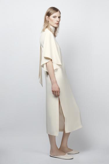 ROBE MI-LONGUE FLUIDE ZW COLLECTION - Beige clair de Zara - Image 3