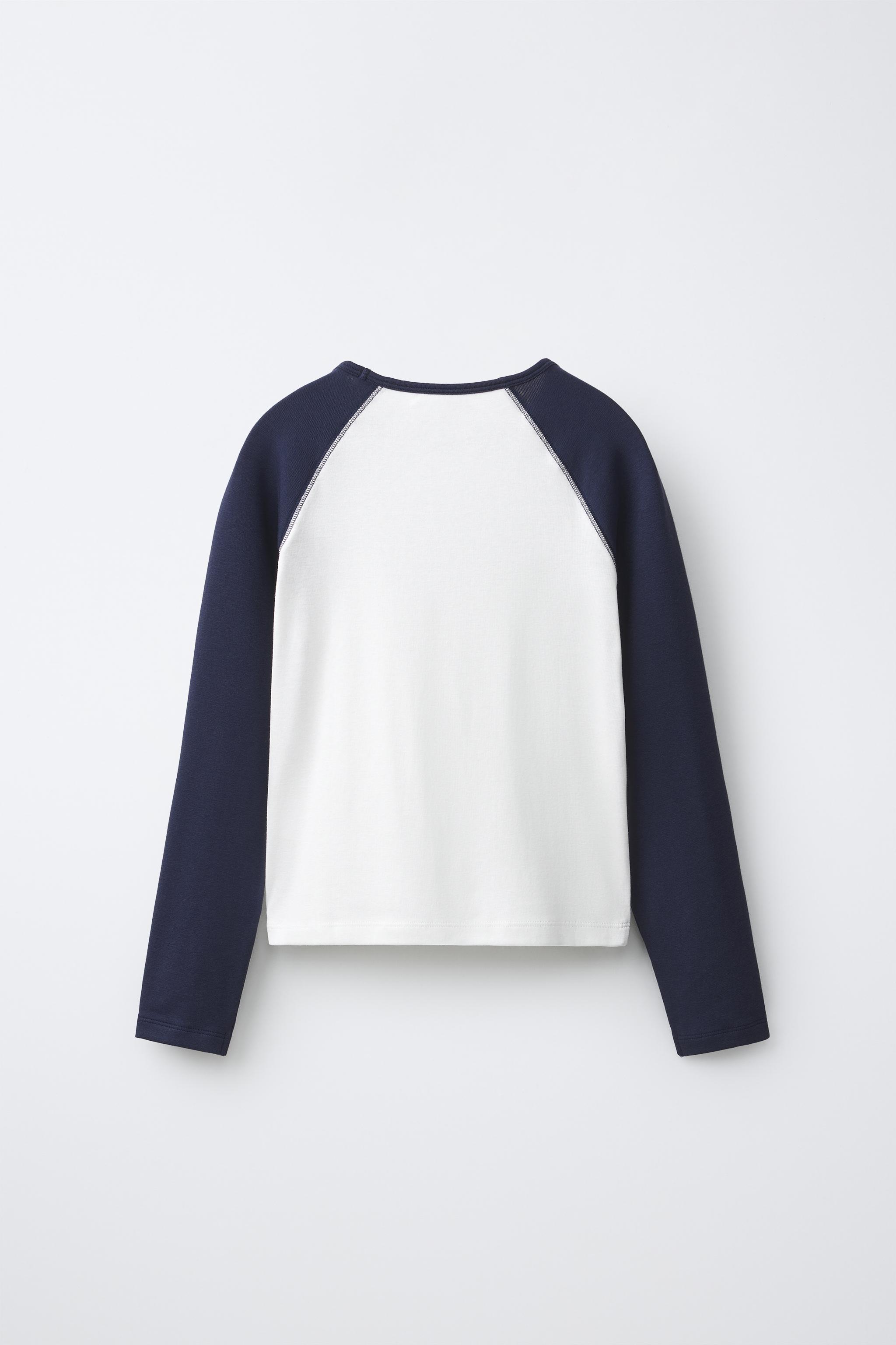 SLOGAN RAGLAN SLEEVE T-SHIRT - Navy / White | ZARA South Africa