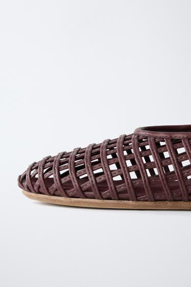 BALLERINES AJOURÉES - Grenat de Zara - Image 5