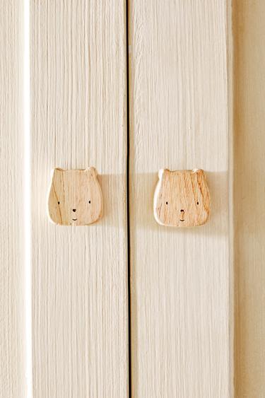 PACK OF CHILDREN'S BEAR DOOR KNOBS (PACK OF 2) - Light beige by Zara