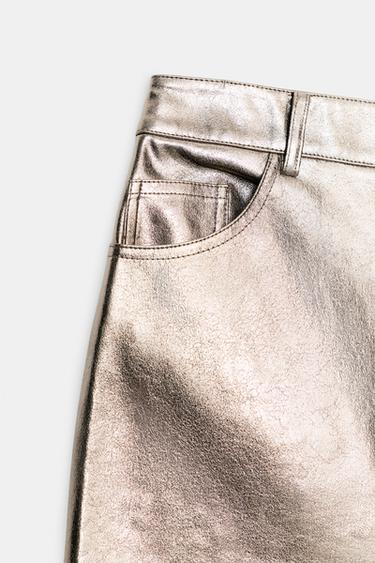 MINI JUPE EFFET MATIÈRE SYNTHÉTIQUE - Argent de Zara - Image 7