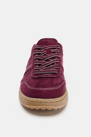 CONTRAST TRAINERS - Burgundy Red by Zara - Image 4
