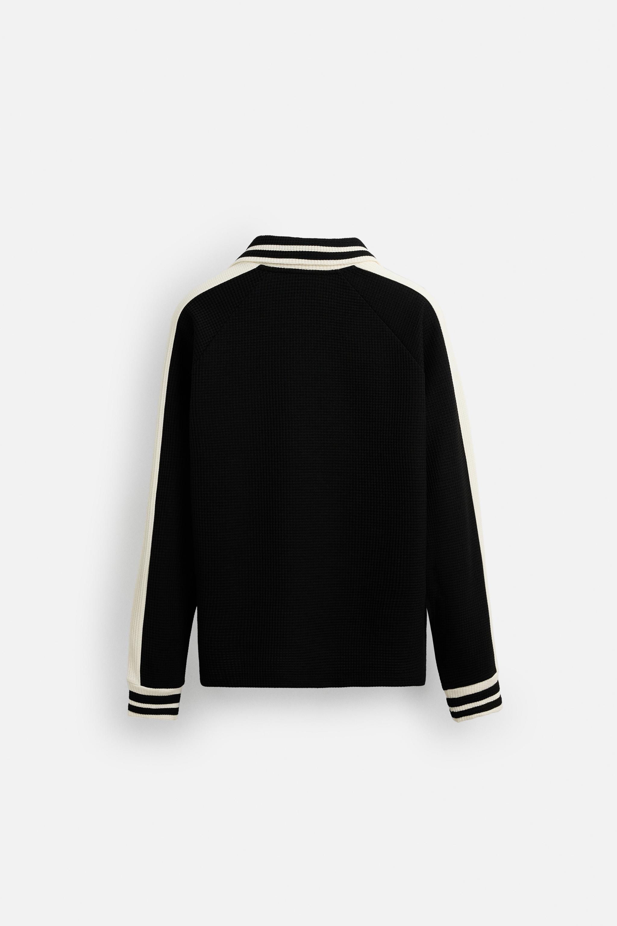 RETRO SOCCER TEXTURED SWEATSHIRT - Black | ZARA United States