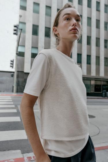 TOP BIMATIÈRE À BIJOU - Beige de Zara - Image 3