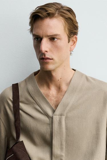 CAMISA RELAXED FIT VISCOSA - CÁÑAMO - Visón de Zara