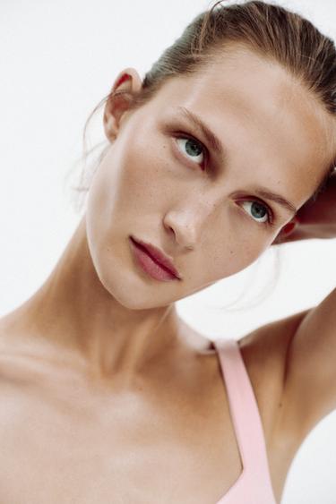 TOP DÉCOLLETÉ CŒUR BOUTONS - Rose de Zara - Image 3