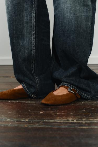 BALLERINES EN DAIM À BOUCLE - Tuile de Zara - Image 1