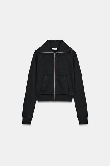 ZIP-UP PLUSH JACKET - Black by Zara