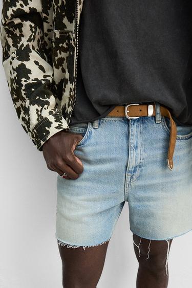 MINI SHORT EN DENIM - Bleu encre de Zara - Image 4